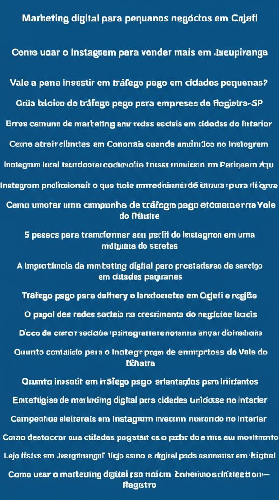 Marketing digital para pequenos negócios em Cajati

Como usar o Instagram para vender mais em Jac